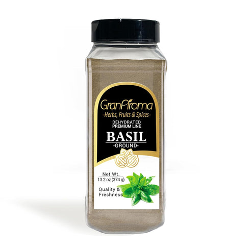 GranAroma Ground Basil, 13.2 oz, Peppery Flavor for Sauces & Dressings