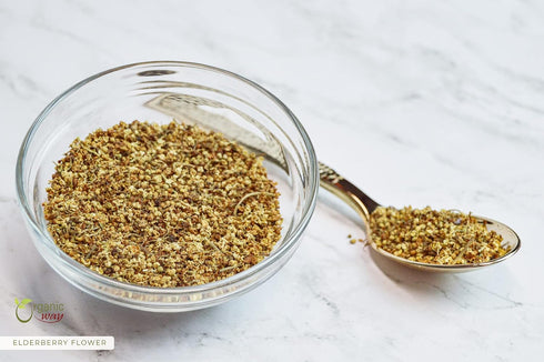Albania (1LBS 16Oz) Organic Way Dried Elderberry Flower/Elderflower - European Wild-Harvest | Organic & Kosher