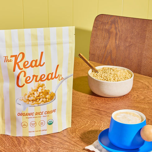3-Pack, The Real Cereal Company, Organic Brown Rice Crisps Cereal Zero Sugar, Gluten Free, Non-GMO, Made in California