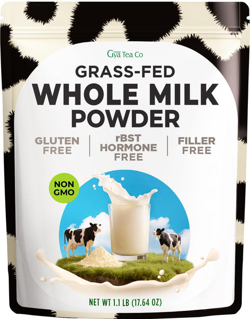 Set 2x1.1 Lb Gya Tea Co Whole Milk Powder & Ashwagandha Powder - Non-GMO & Natural Ingredients - For Smoothies, Baking