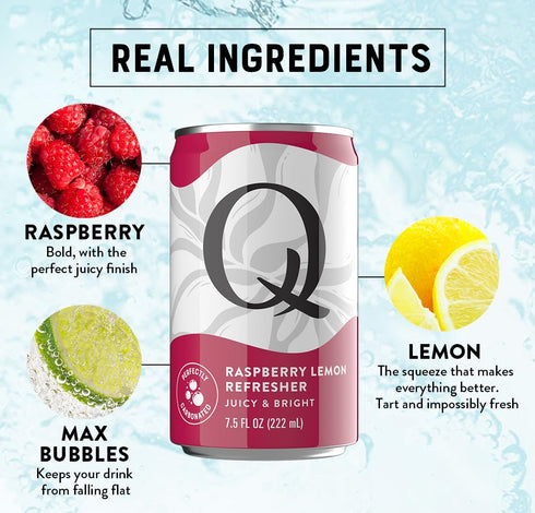Pack (8PK) 2 7.5oz Q MIXERS Refreshers Sparkling Hydration Beverage Variety of Each Flavor: Pineapple Passion
