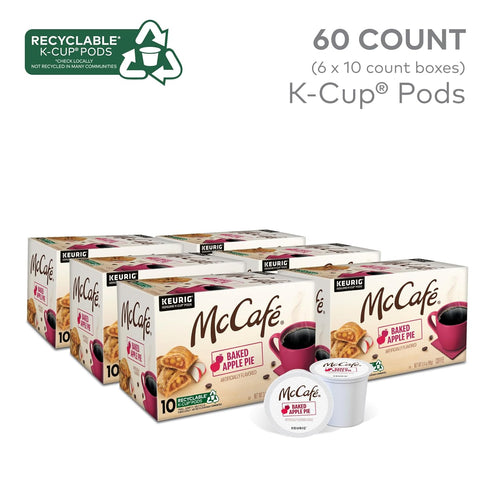 60 Count, (6 Packs 10) McCafe Baked Apple Pie Coffee, Keurig Single Serve K-Cup Pods