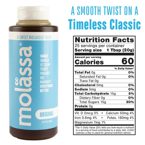 100% 18.1oz Molaessa Light Sweet Molasses - Specialty Sweetener Made From Pure Sugar Cane - Delicate Caramel Notes