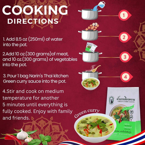 Spicy Thai Green Curry Sauce by Narin's Thai Kitchen - Quick Meal with Basil & Lemongrass