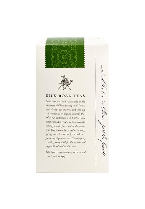 Silk Road Teas Longjing Dragon Well Organic Green Tea, Wok-Fired Leaves, Toasty Flavors, 15 Tea Bags