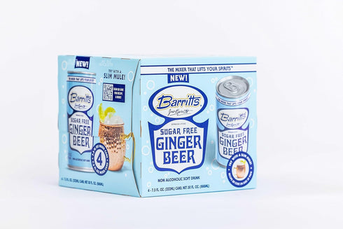 7.5 oz 24 Pack, 0 Barritt's Mixers - Sugar Free Diet Ginger Beer, Non-Alcoholic Soda Cocktail Mixer, fl Cans, Mini