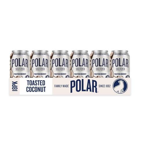12 oz 18 Pack Polar Seltzer Water Toasted Coconut, fl Cans