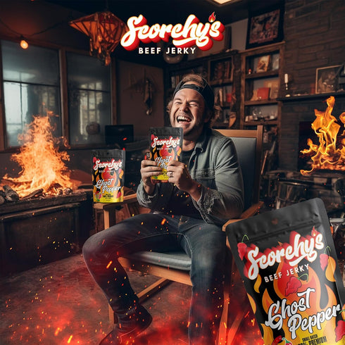Scorchy's Jerky 85g 1 pack | Ghost Pepper Beef Jerky | Hand-Crafted | Spicy Protein Snack | Low Calorie and Low Fat | |