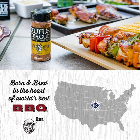 Rufus Teague Chick N' Rub, 6.2 oz - Premium BBQ Rub