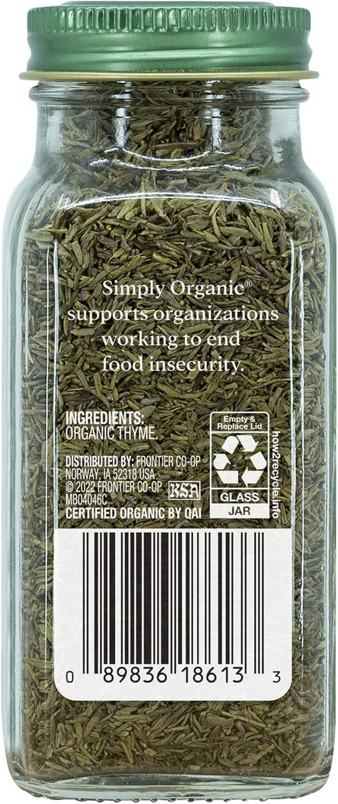 Simply Organic 0.78 oz Pack 2 Whole Thyme Leaf, Certified Organic | | of | Thymus vulgaris L.