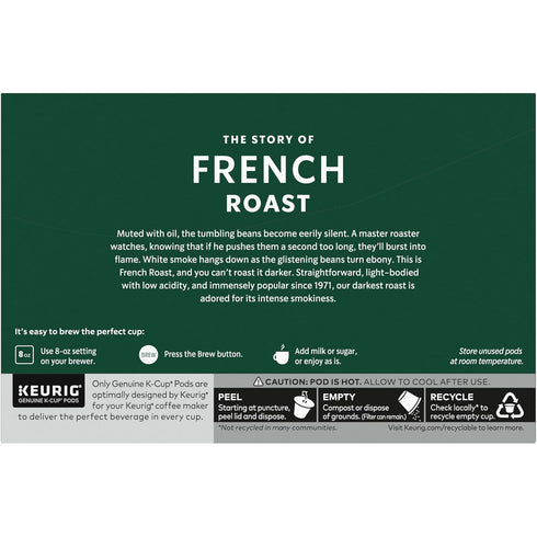 60 Starbucks K-Cup Coffee Pods, Dark Roast Hot or Iced Coffee, French Roast, Keurig Pods