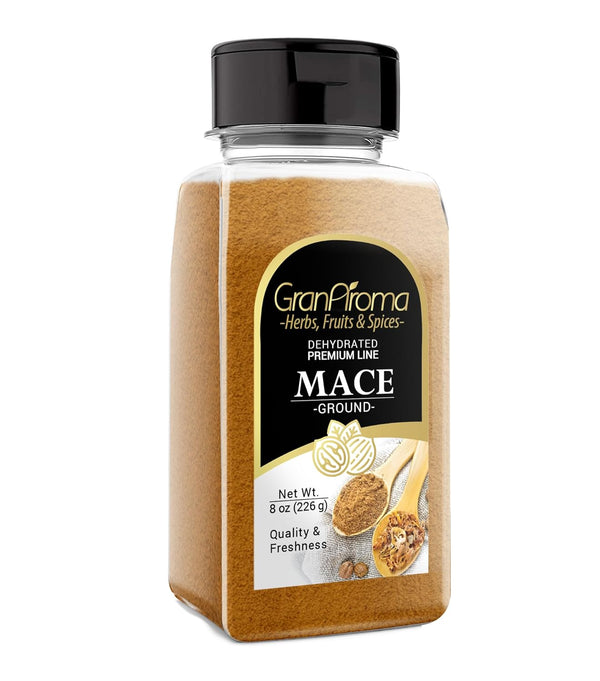 GranAroma Ground Mace, 8 oz Warm Spice from Nutmeg, Ideal for Curries & Desserts