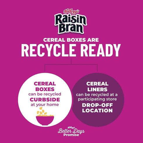 14oz (1 Kellogg's Raisin Bran Cold Breakfast Cereal, Fiber Cereal, Heart Healthy, Original with Cranberries, Box Box)