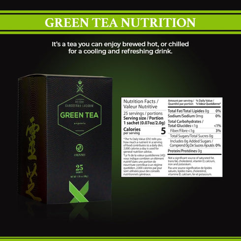(1 25 ORGANO Green Tea with Ganoderma Lucidum Box of Sachets)