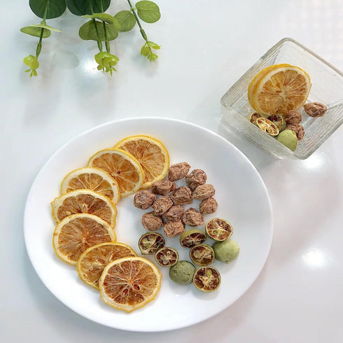 3.53oz(100g) TXDYNLLK Dried Lemon Slices - Perfect for Fruit Tea, Cocktails, and Baking - Sweet Wheels for Garnish, No