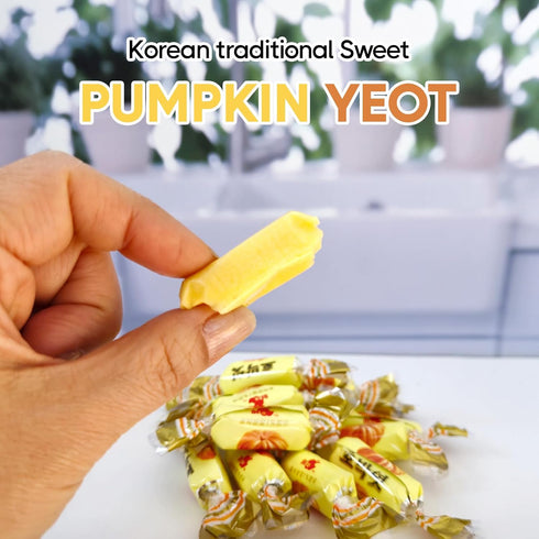 105g 3Packs 11.11oz) COELO Pumpkin Yeot x (Total Korean Traditional Sweet Soft Candy Dessert Chewy Texture Treats