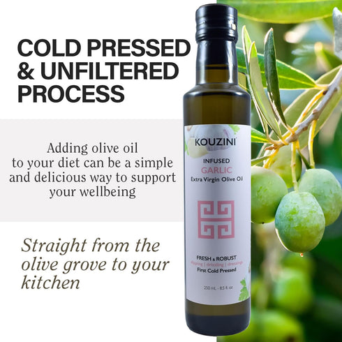 Garlic Infused Extra Virgin Olive Oil - Gourmet Pantry Essential