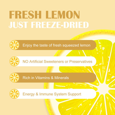11.30 Oz, 100% 320g Grelim Lemon Powder Freeze Dried Powder, Filler Free, Gluten-Free, Rich in Natural Vitamin C Fresh