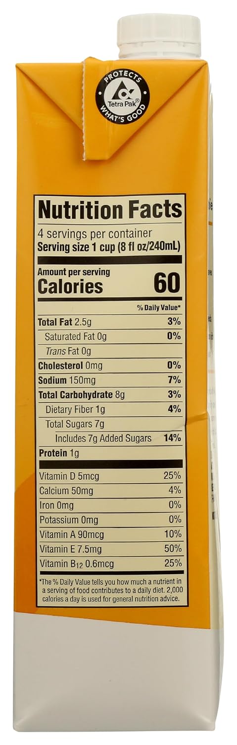 365 32 Oz (Pack 4) by Whole Foods Market, Organic Original Almond Milk, Fl