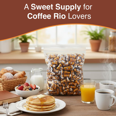 Pack, 3 Coffee Rio Caff Latt Coffee Candy Bulk Pound Bag - Individually Wrapped Hard Candies Blended with Fresh Dairy