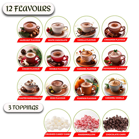 2025 24 Set Hot Chocolate Advent Calendar - Gourmet Luxury Hot Chocolate Selection Variety Flavours - Food Advent