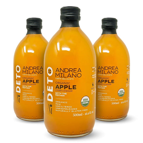 Andrea Milano Organic Apple Cider Vinegar Raw Italian Natural Vinegar with the Mother, Unfiltered,