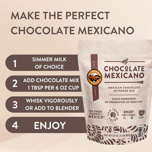 32 (2lb), Mexican Hot Chocolate, Ounce Authentic Mexican Style Hot Chocolate Mix with Organic Cacao Beans and Cinnamon
