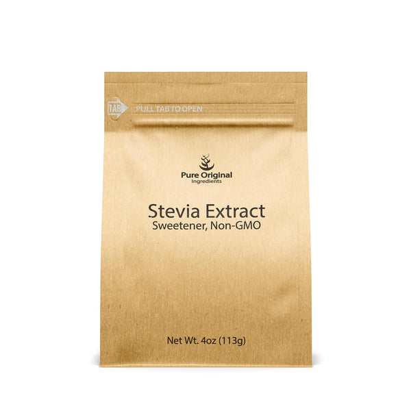 Pure Original Ingredients Stevia Extract 4oz, Zero Calorie Sweetener, Much Sweeter than