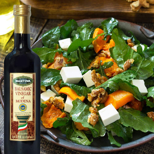 17 oz (Pack 4) Mantova Balsamic Vinegar of Modena, Perfect for Salad Dressing, Pasta, Ice Cream and Cocktails