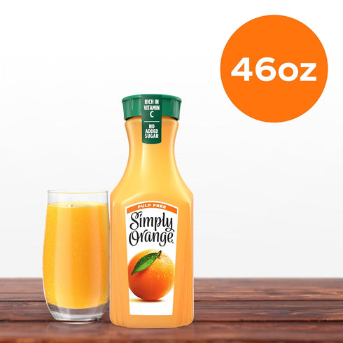 46 oz Simply Orange Pulp Free Orange Juice Bottle, fl