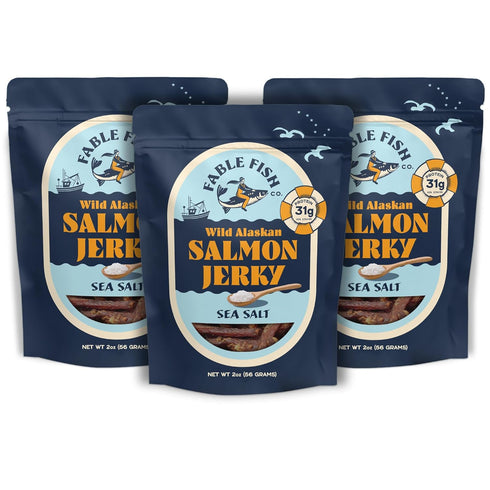 Fable Fish Wild Alaskan Salmon Jerky - Wild Caught Salmon with 31g