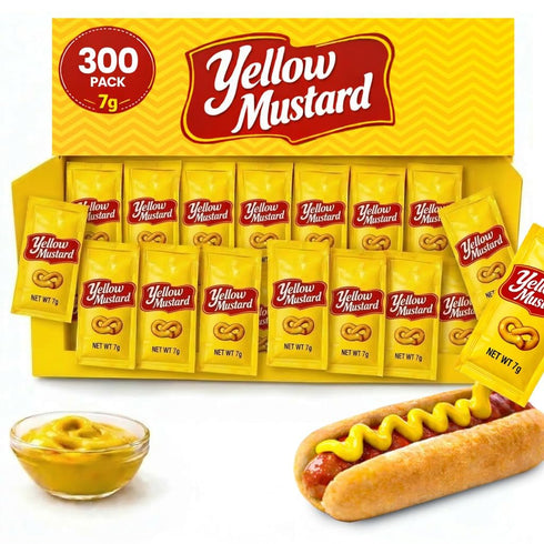 PailSail Yellow Mustard - 7gm (Multiple Pack) | Condiment Packets | (150 |