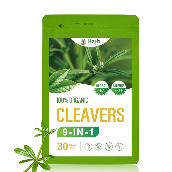 HerbOLITHIC Cleavers Herb Lymphatic Drainage Tea Bag, 9-in-1 Herbal Tea for Detox Cleanse