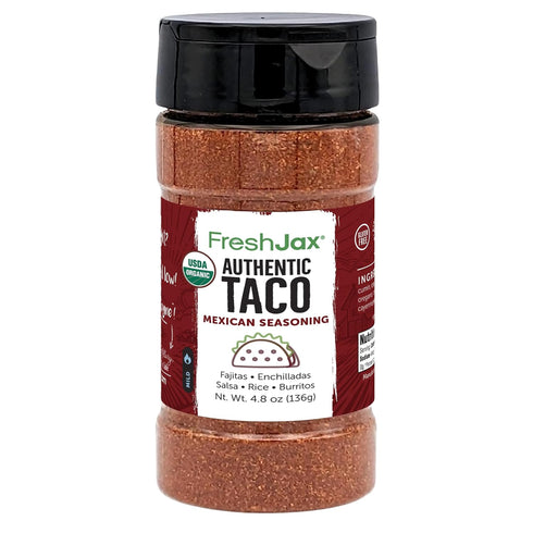 FreshJax Premium Gourmet Spices and Seasonings, Organic Taco Seasoning, Large 4.8 oz Gift Box