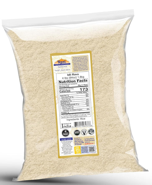 64oz (4lbs) 1.81kg Rani Idly Rava (Parboiled Cream of Rice) ~ All Natural | Vegan | Gluten Friendly | NON-GMO | Indian
