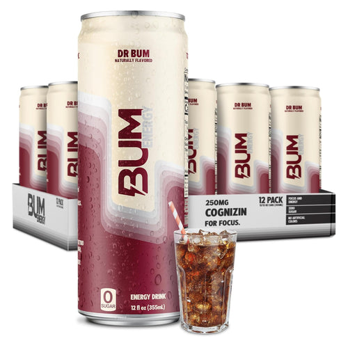 BUM Sugar-Free Energy Drink, Dr BUM - Lightly Carbonated & No Artificial