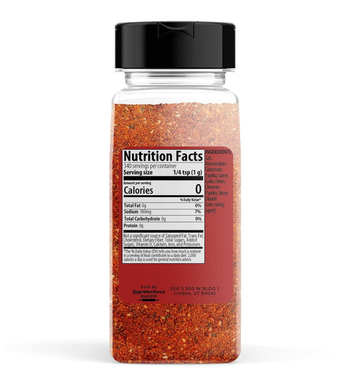 Unpretentious Red Fajita Seasoning, 12 oz, Spice Blend, Peppery & Savory, Fajitas & Tacos