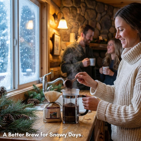 Bounty Foods 12 oz Montana Huckleberry Dessert Ground Coffee - Rustic Western Style Burlap Bag from All Natural Enjoy