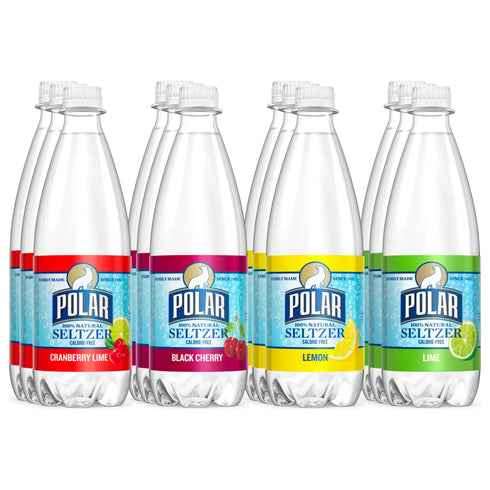 Polar Beverages Seltzer Sparkling Water Variety Pack Flavored Seltzer Drinking Water 12