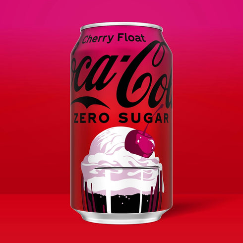 12 oz, 12 Pack Coca-Cola Zero Sugar Cherry Float Soda Soft Drink Cans, fl