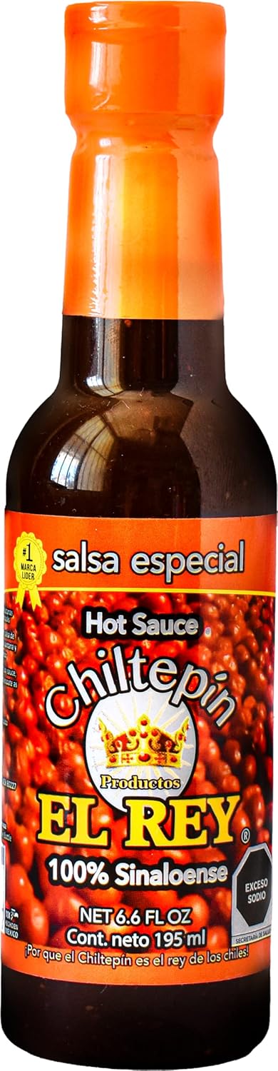 Pack, Salsa Especial Chiltepin El Rey Six Salsa Marisquera from Sinaloa, Seafood Mexican Hot Sauce