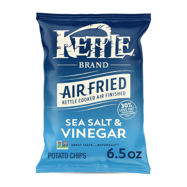 Kettle Brand Potato Chips, Air Fried Sea Salt & Vinegar Kettle Chips,