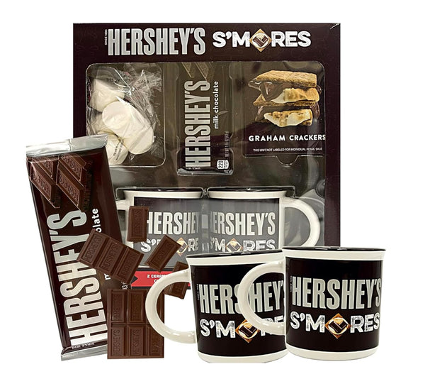 Swirlee Pop 2025 Smores Holiday Mug Gift Bundle 2 Festive Mugs with Graham Crackers,