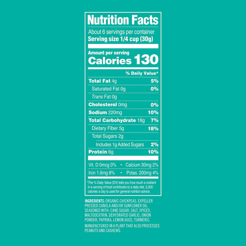 6 oz (4 Pack) Saffron Road Organic Crunchy Chickpea Snacks-Gluten Free, Non-GMO, Halal, Kosher, Vegan - (Falafel