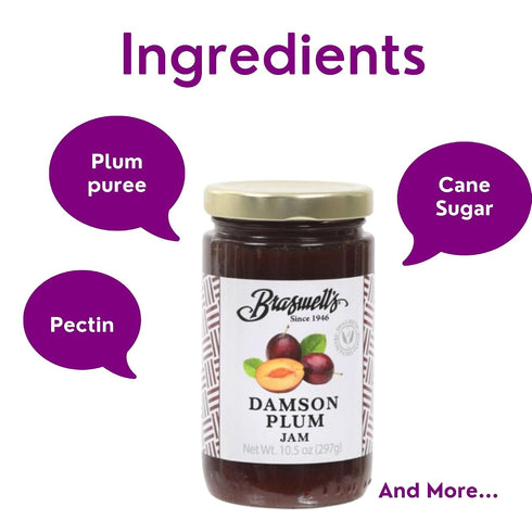 10.5 Damson Plum Jam, Ounce Jar