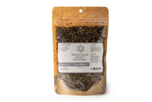 Savory Spice Whiskey Barrel Smoked Black Pepper, Cracked Pepper Smoked with Oak Staves, 4.1 oz
