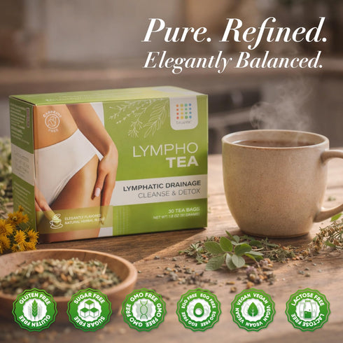 (3 Lymphatic Drainage Tea Kit: Arnica Tea Bundle with Lympho Tea, Green Tea, and Recipes Book for Detox, Post Lymphatic