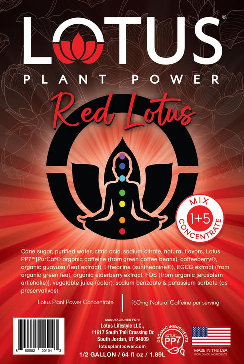 Lotus Plant Power 64 oz 1:5 Red Lotus Plant Energy Drink Concentrate | Pure Cane Sugar | fl | | Natural Caffeine from