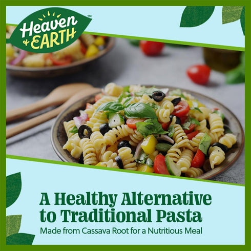 8oz (3 Pack) Heaven & Earth Grain Free Pasta, Cassava Fusilli Pasta, | Paleo Pasta | Vegan | Certified Gluten Free |