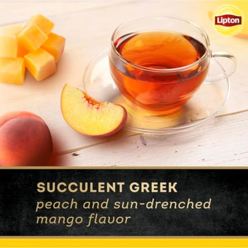 80 (20ct Pack 4) Lipton Black Tea Peach Mango, Pyramid Tea Bags, Flavored Teabags for a Refreshing Cup of Tea, Total